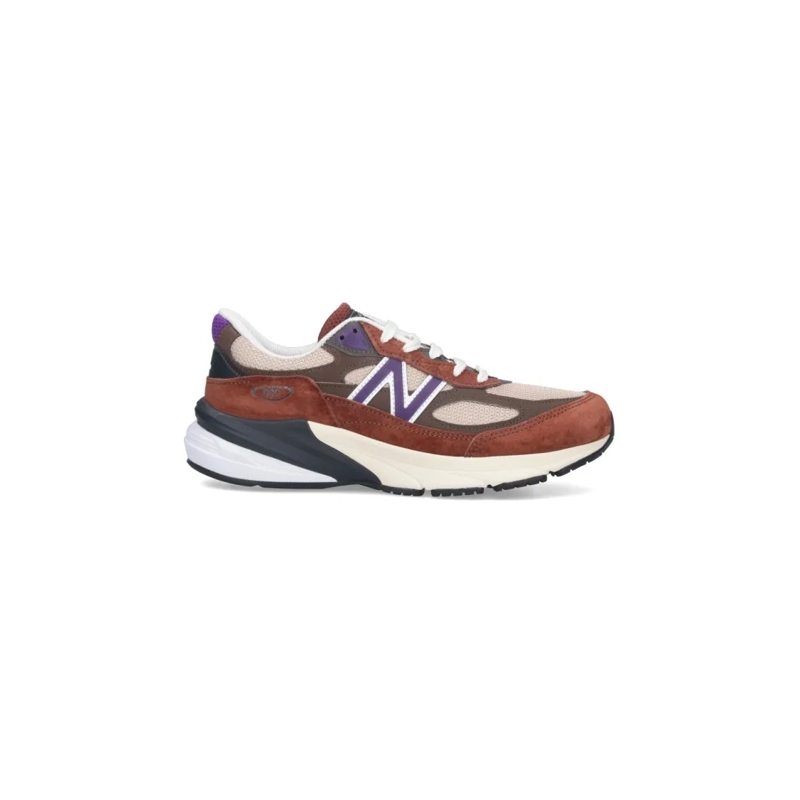 New Balance Lage-top sneaker Round Toe Sneakers With Suede And Mesh Accents Brown