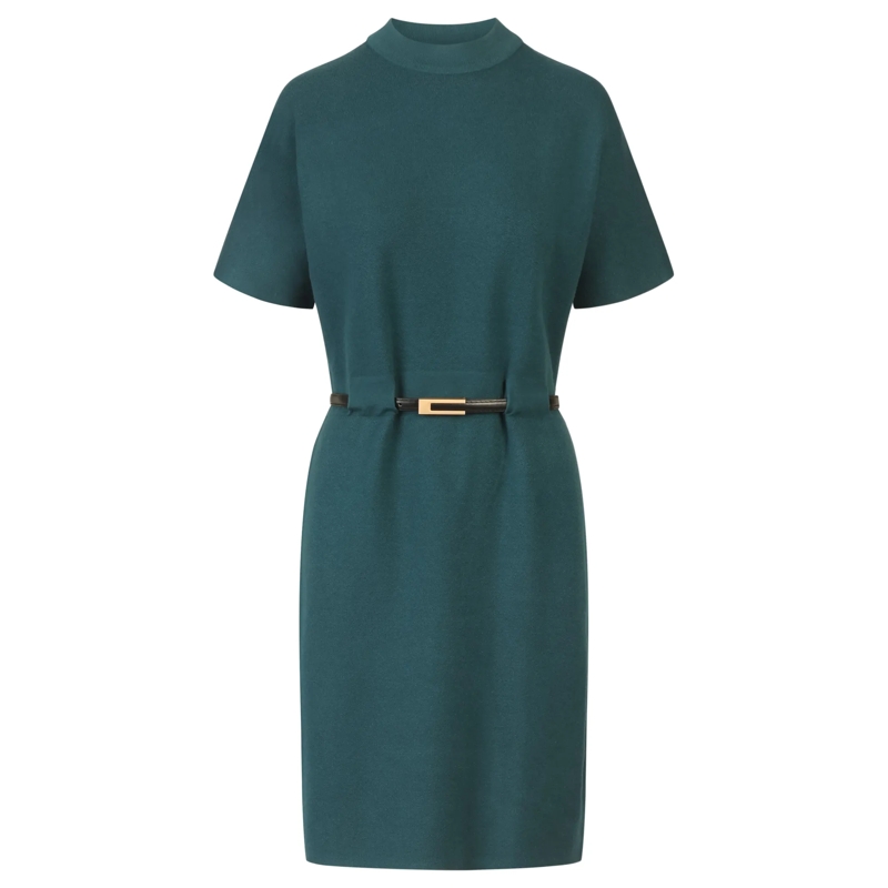 Apart Strickkleid Strickkleid mit Gürtel grün