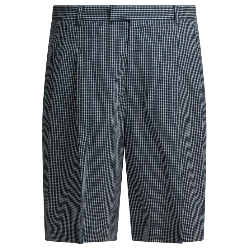 Givenchy Casual Shorts Formal Plaid Shorts With Double Front Pleat Blue