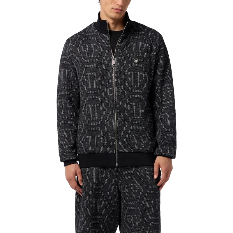 Philipp Plein Daunenjacke Jacquard Tracksuit Jacket Monogram schwarz(Image 3)