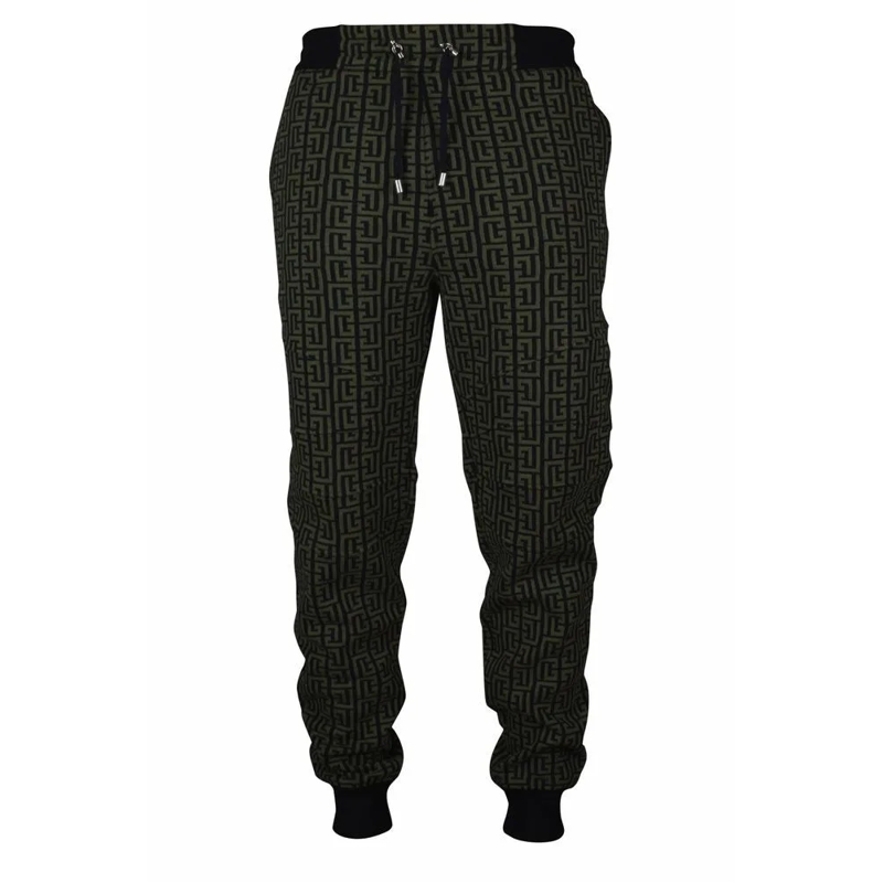 Balmain Jogginghose Khaki And Black Monogram Sweatpants Black