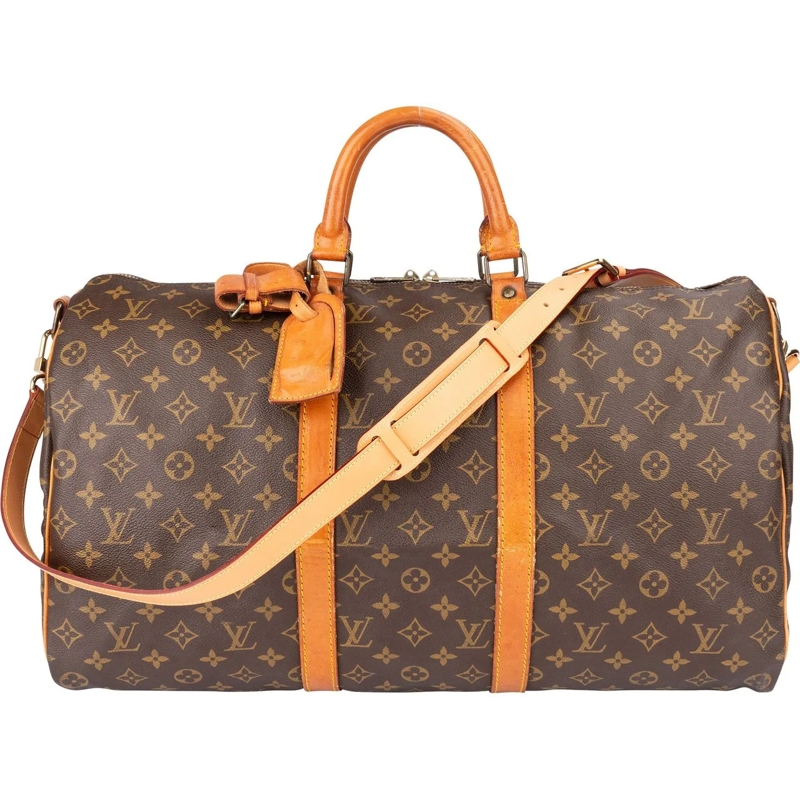 Louis Vuitton Tote Louis Vuitton Canvas Monogram Keepall 50 Bandoulie braun