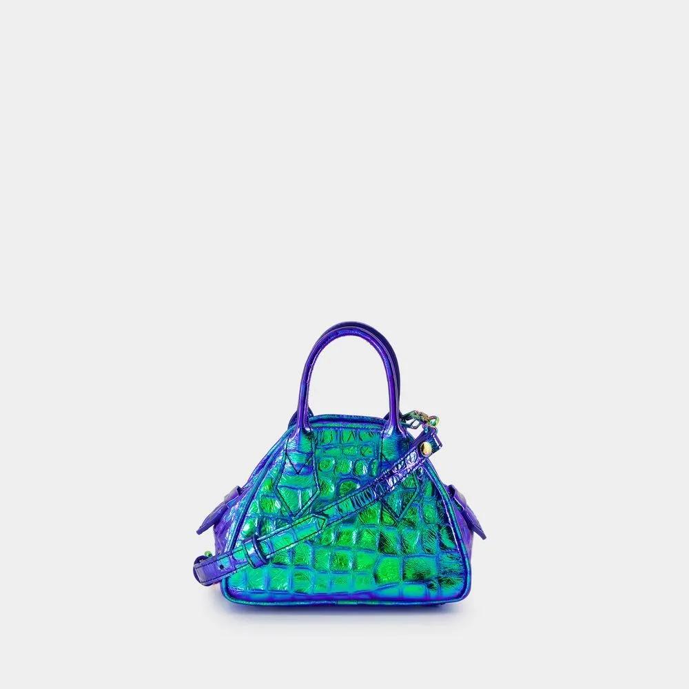 Vivienne Westwood Hobo bags Mini Yasmine Crossbody Leather Blue in blauw