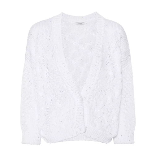 Peserico White Sequin-Embellished Cardigan White 