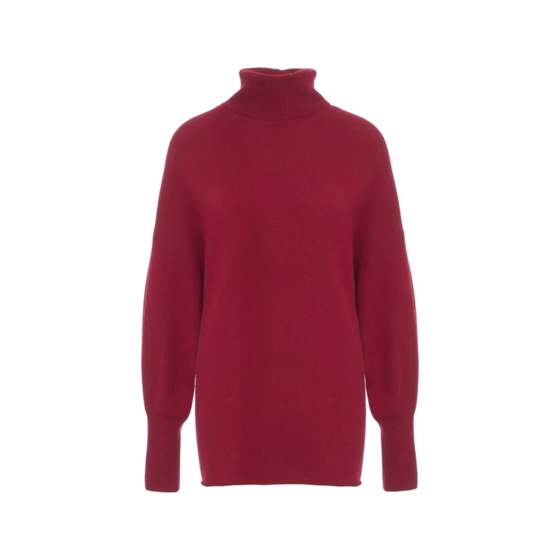 Crush Rollkragenpullover High-Neck Cashmere Sweater With Ribbed Cuffs Red