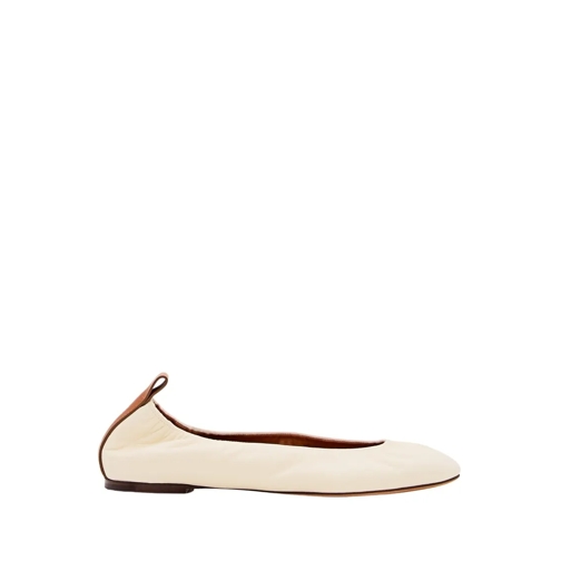 Lanvin Ballerina Leather Ballet Flats Neutrals