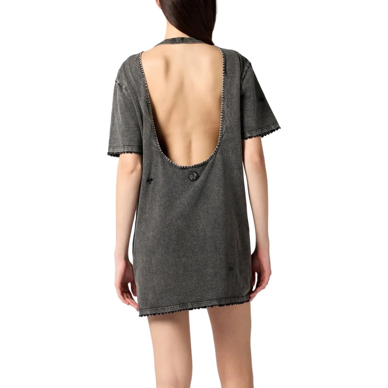 Philipp Plein Midikleid T-Shirt Kurze Kleider schwarz(Image 2)