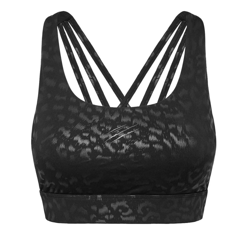 Plein Sport Top Sport Bh Leopard schwarz
