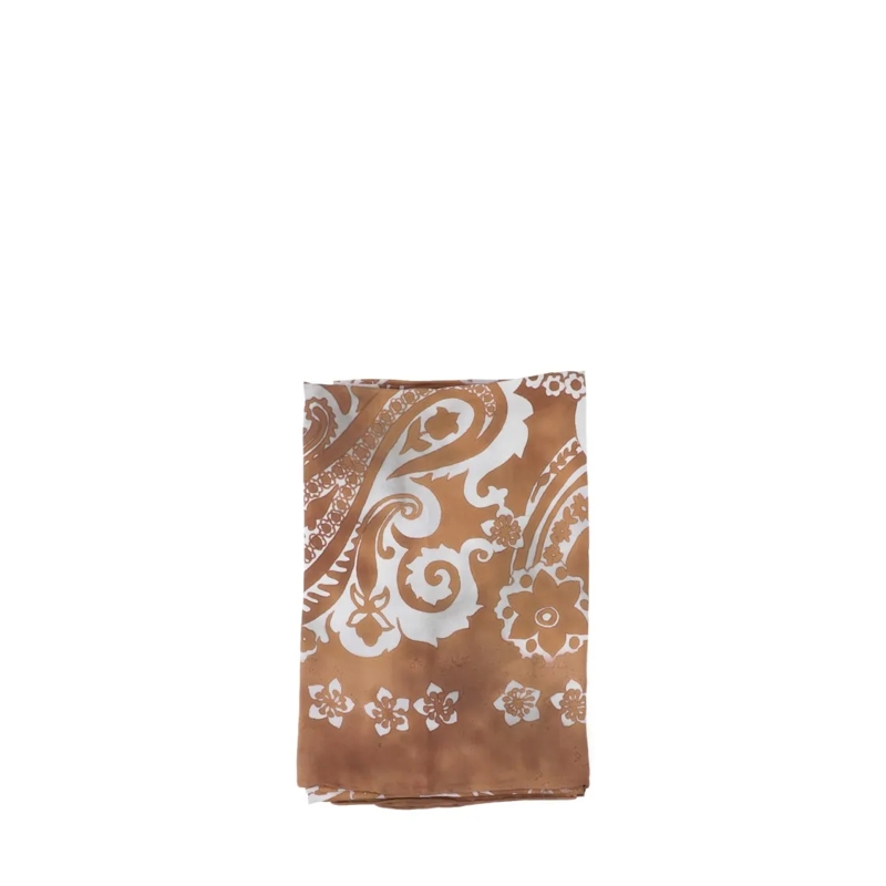 Destin Écharpe légère Intricate Floral And Paisley Pattern Scarf Brown