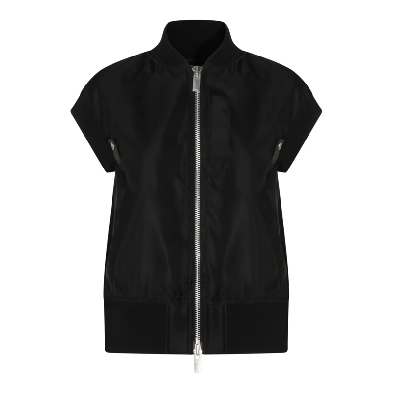 Sacai Übergangsjacke High Neck Sleeveless Oversized Casual Jacket Black