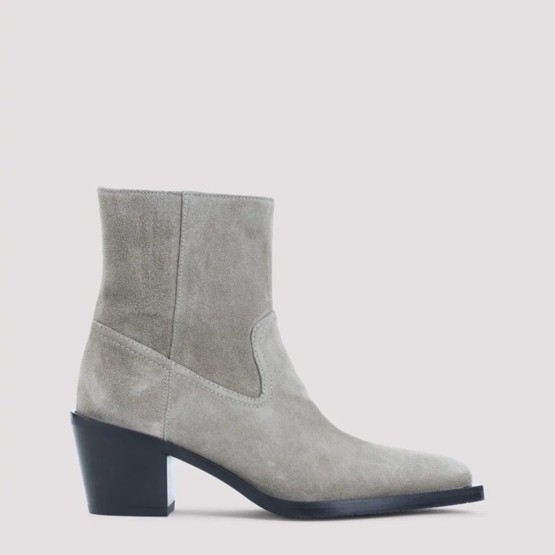 Stuart Weitzman Stiefel Tate Grey Suede Leather Boots Grey