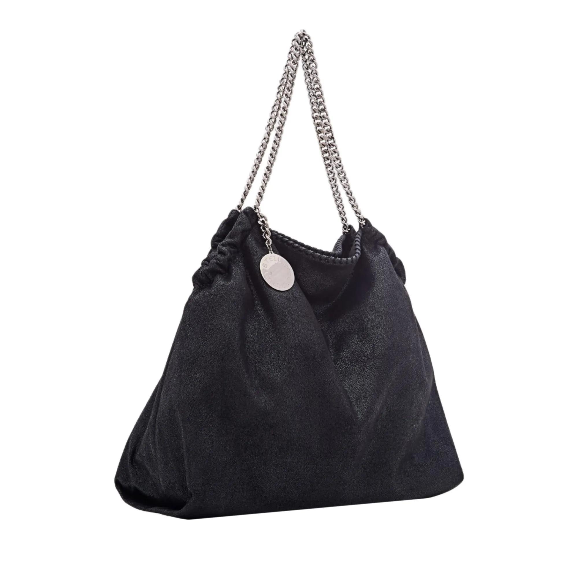 Stella Mccartney Schoudertas met kettinghandvat en magnetische sluiting Black Dames