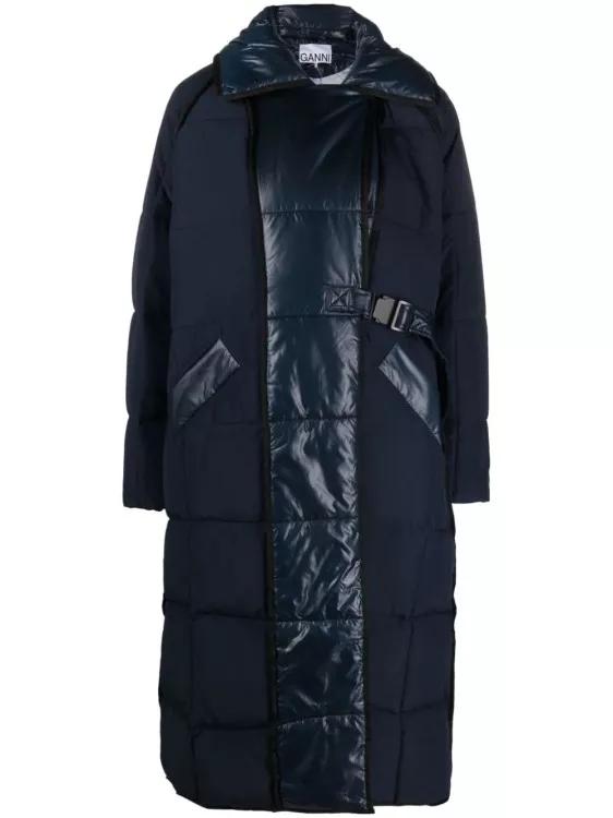 Thumbnail - GANNI - Quilted Puffer Coat - Größe XXS - blau