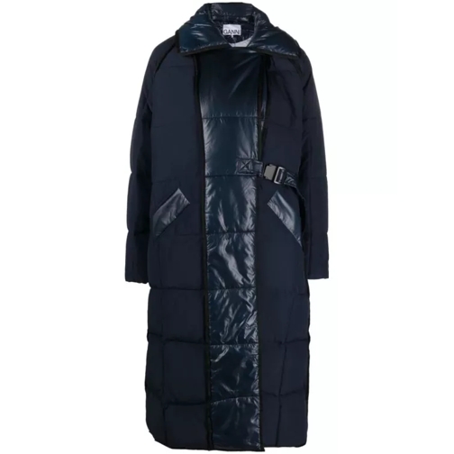 GANNI Quilted Puffer Coat Blue 