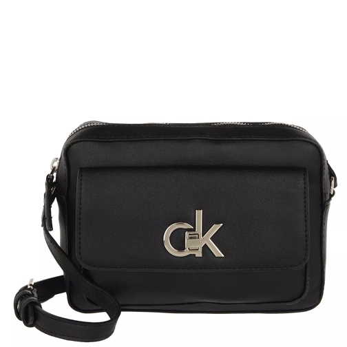 Calvin Klein Re-Lock Camera Bag With Flap Pkt Large CK Black Camera Bag