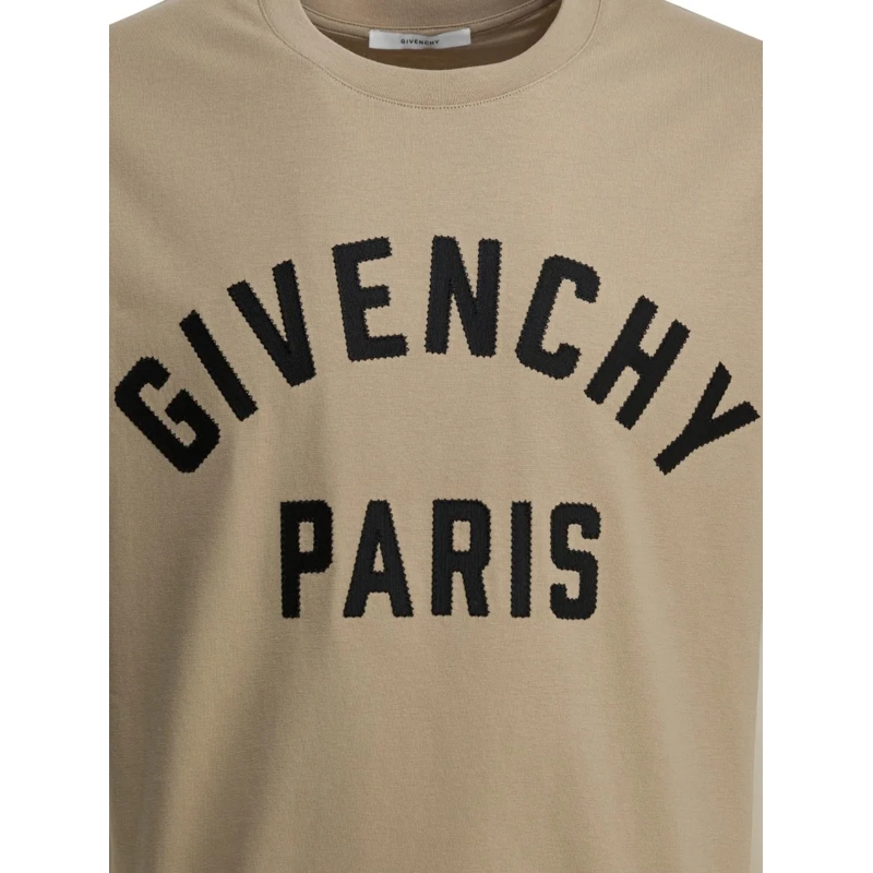 Givenchy T-Shirt Cotton T-Shirt With Grosgrain Appliqué And Riveted Neutrals(Image 5)