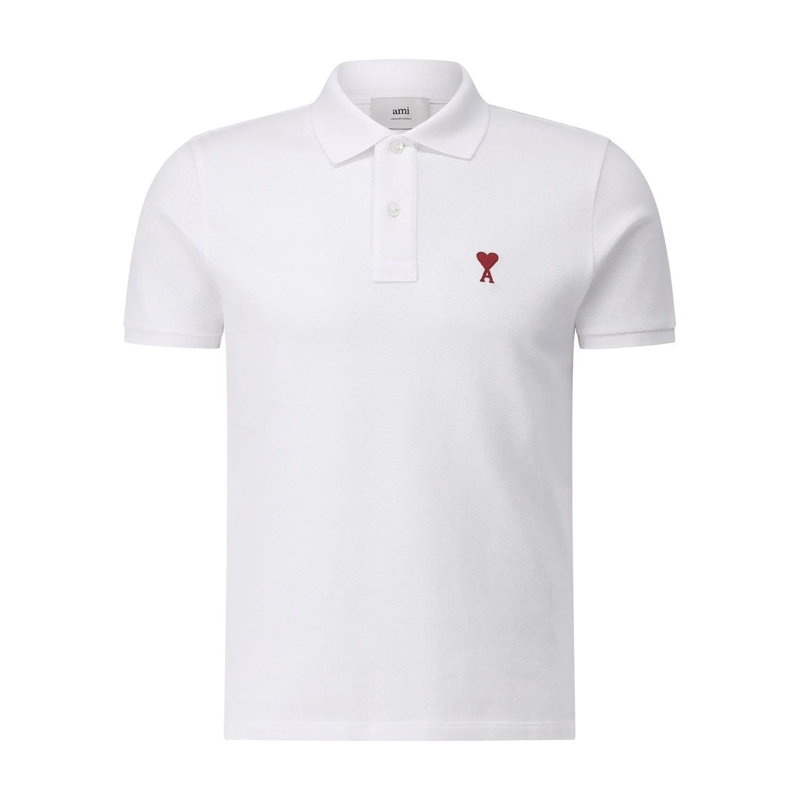 AMI Paris Poloshirt T Shirts & Polo's BFUPL001 760 Weiß(Image 2)