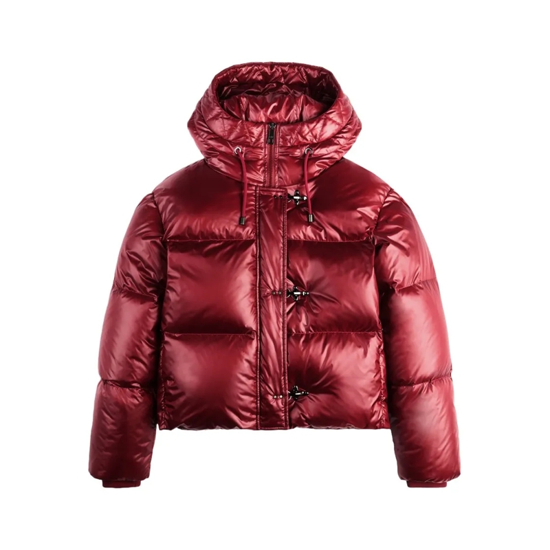 Fay  Cardinal Red Puffer Jacket With Hood Red