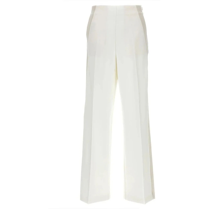 パンツ Pinko Wide-Leg Trousers With Contrast Trim And Design Pinko Wide-Leg Trousers With Contrast Trim And Design White