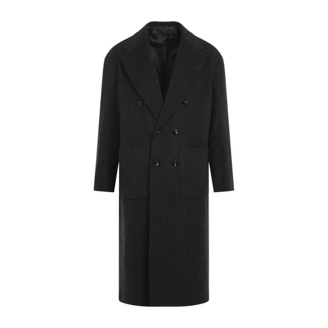 Kiton - Tib Dark Grey Virgin Wool Coat - Größe 48 - schwarz