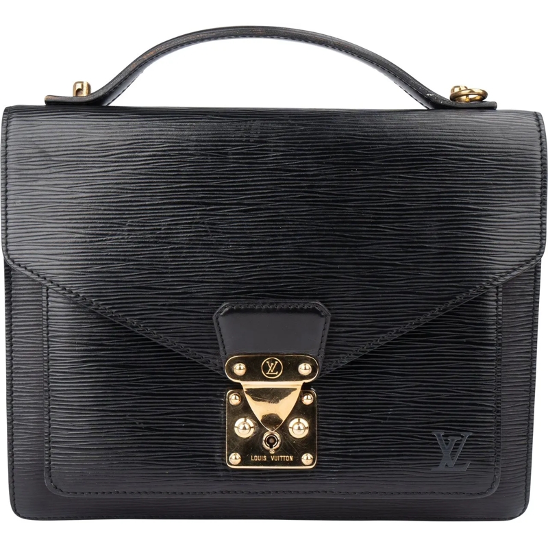 Louis Vuitton Tote Louis Vuitton Noir Epi Leather Monceau Handbag schwarz