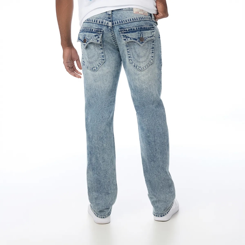 True Religion Jeans - Modell: Ricky- Melierte Optik- Entspannte Pass blau(Image 4)
