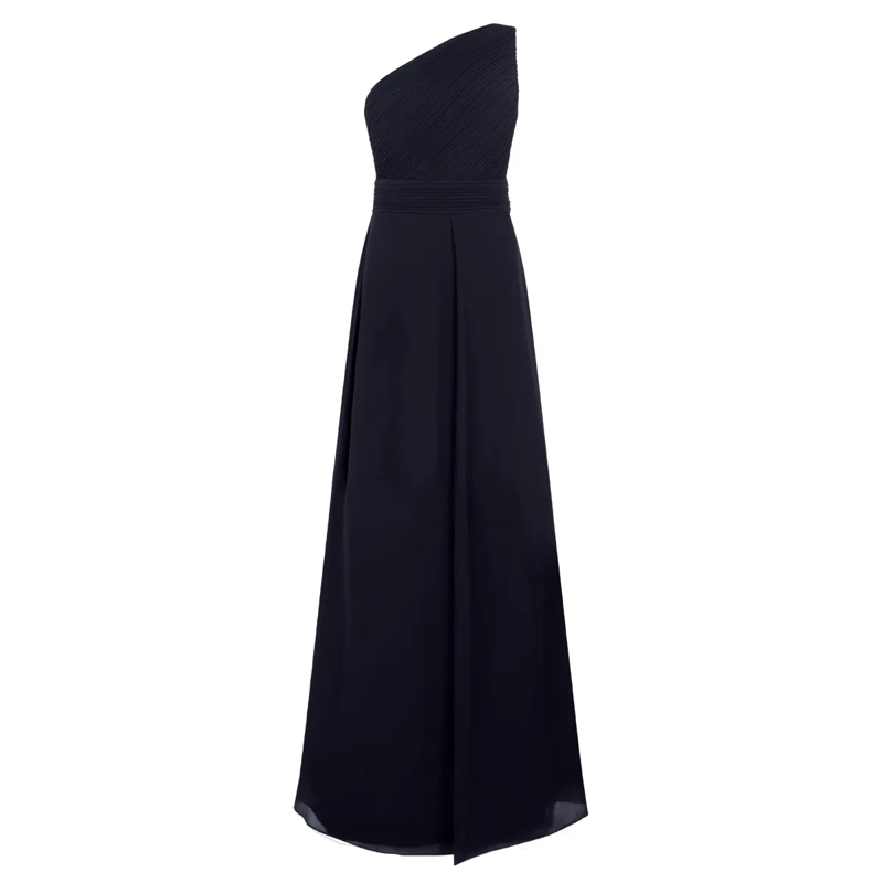 Apart Abendkleid One-Shoulder Chiffonkleid dunkel-blau