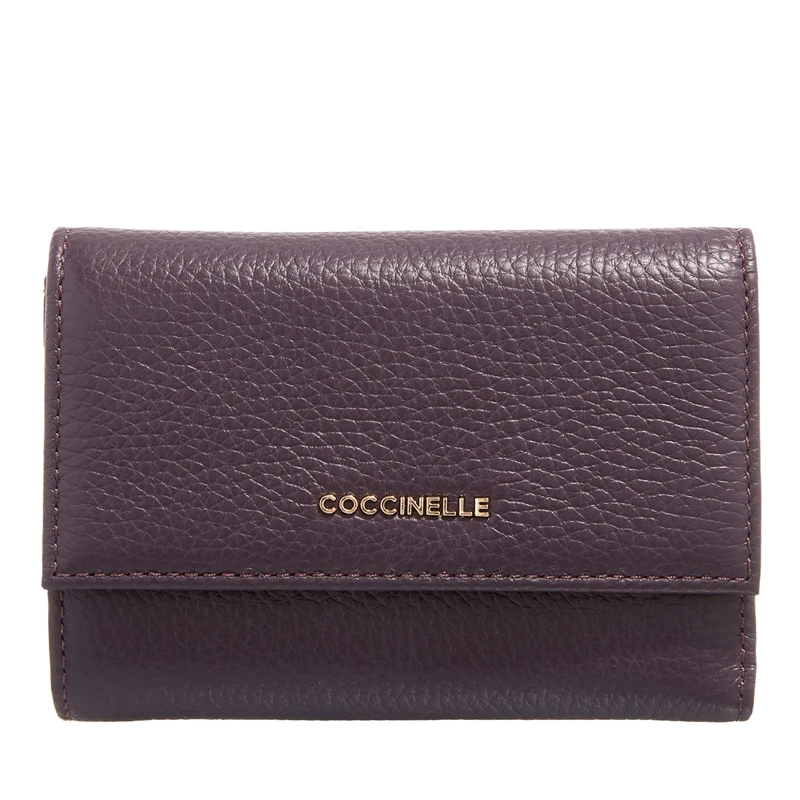 Coccinelle Tri-Fold-Portemonnaie Metallic Soft Prune