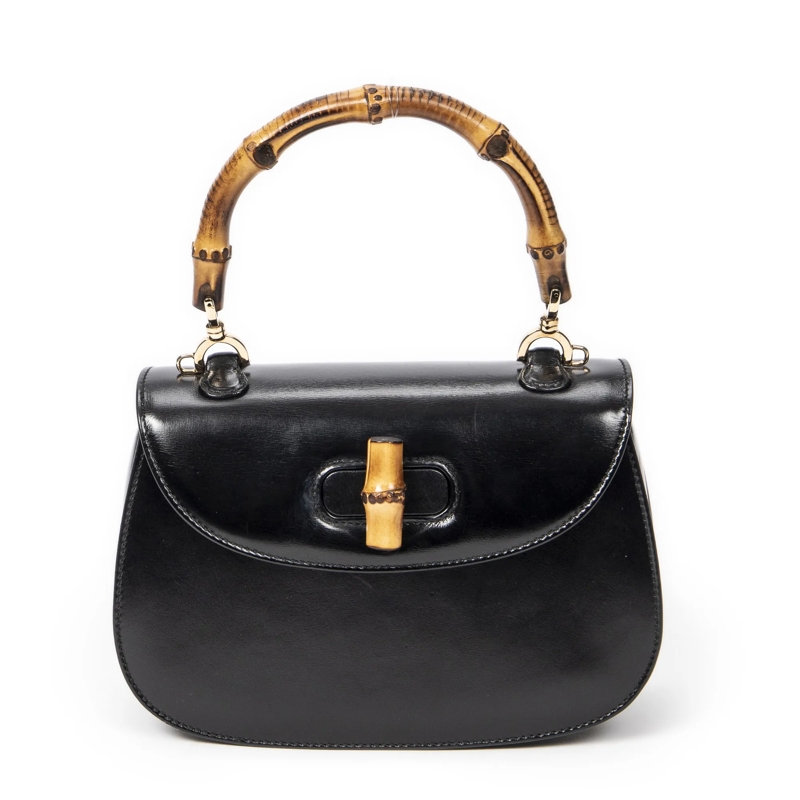 Gucci Satchel Small Bamboo Top Handle Flap braun