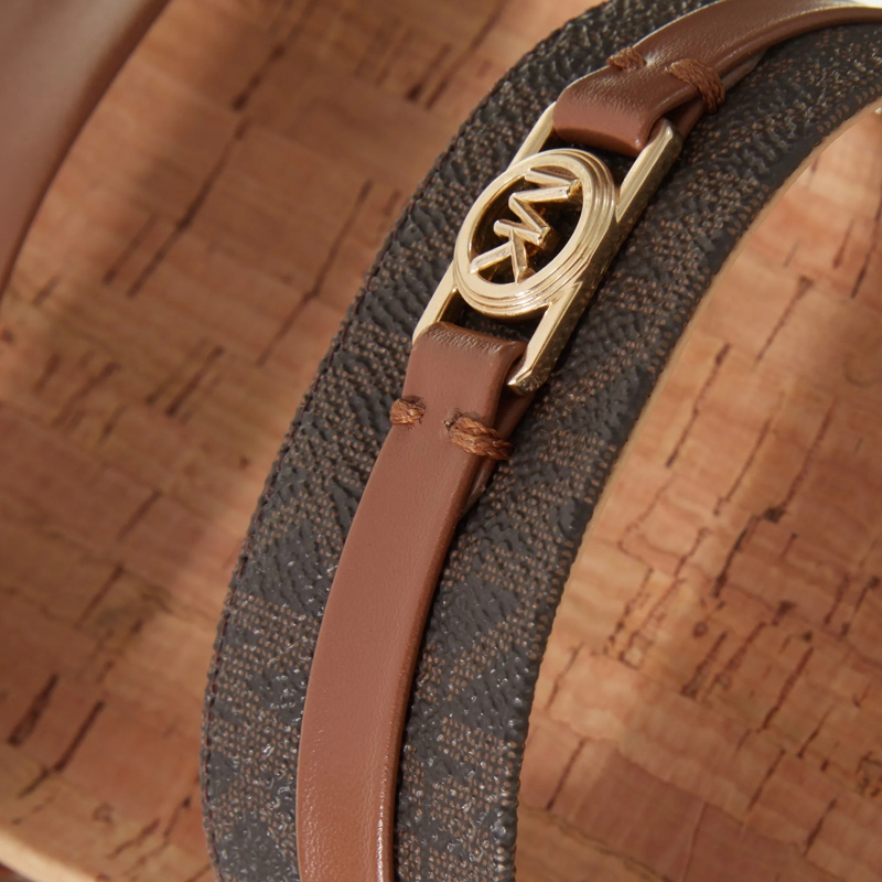 MICHAEL Michael Kors Slides Mandy Flat Sandal Brn/Luggage(Image 5)