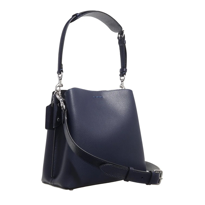 Coach Crossbody Bag Polished Pebble Leather Willow Bucket Bag 21 Dark Navy(Image 4)