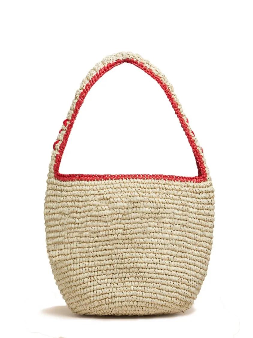 Marni Shoppers & Totes "Crestfallen" Medium Hobo Bag in beige
