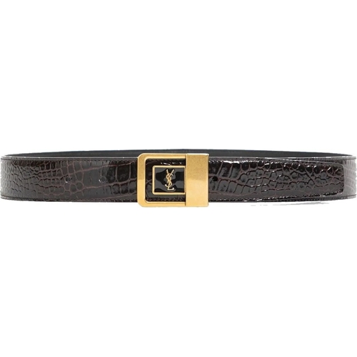 Saint Laurent Ledergürtel Saint Laurent La 66 Crocodile Leather Belt schwarz