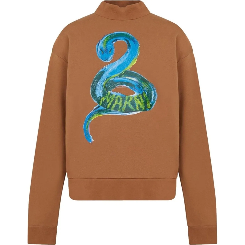 Marni  Piton Logo Brushed Organic Sweatshirt braun