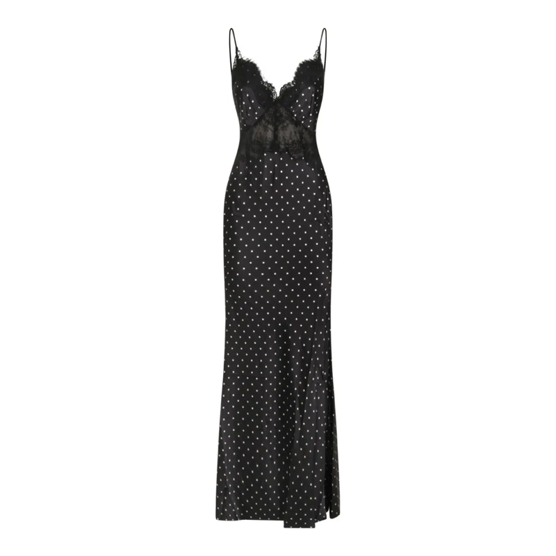 Self Portrait  Black Lace Maxi Dress Black