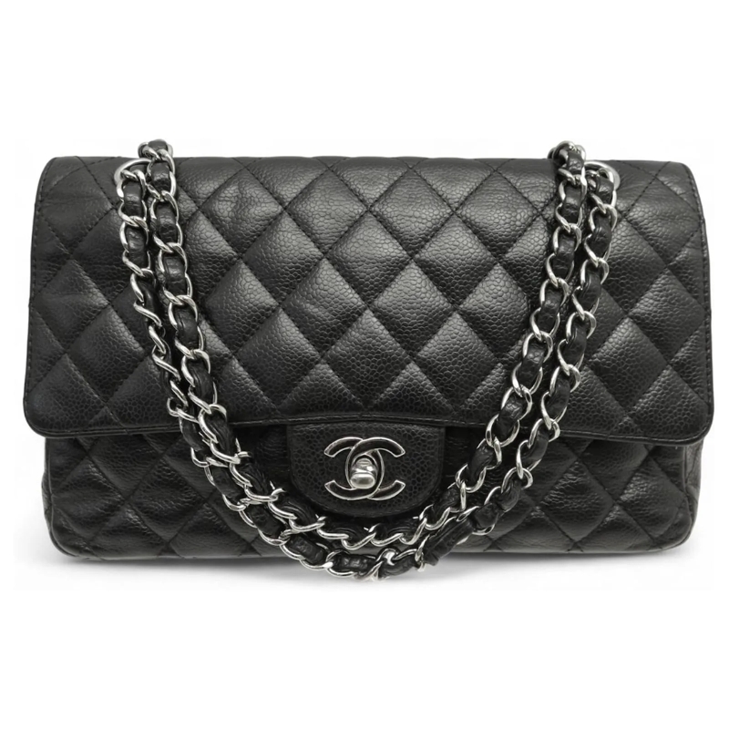 Chanel Schultertasche CHANEL 11.12 TIMELESS CLASSIC MEDIUM AUS SCHWARZEM schwarz