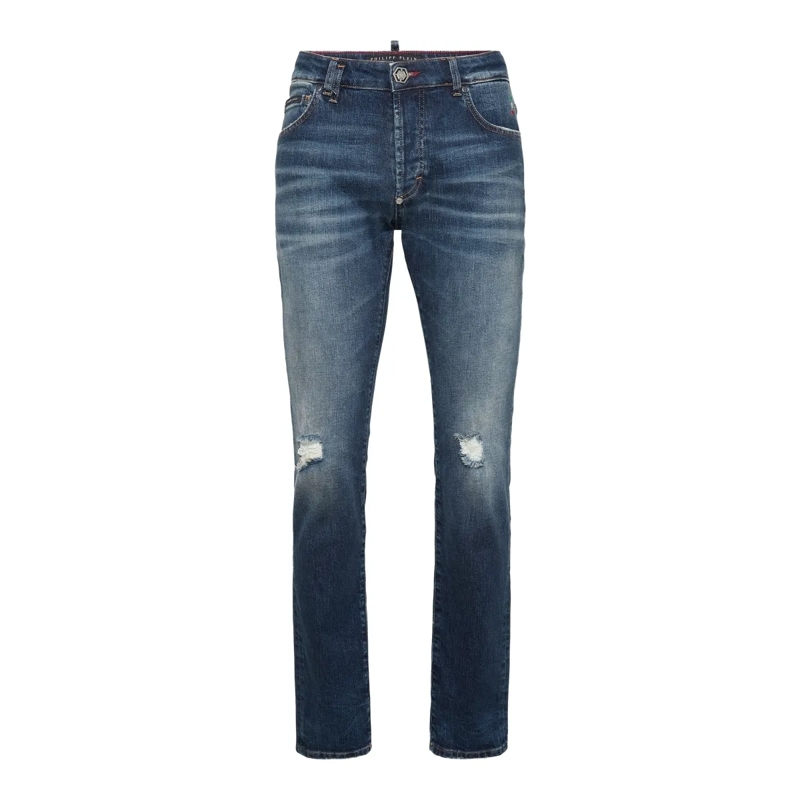 Philipp Plein Jeans mit geradem Bein Supergerader Schnitt Essential jeansblau