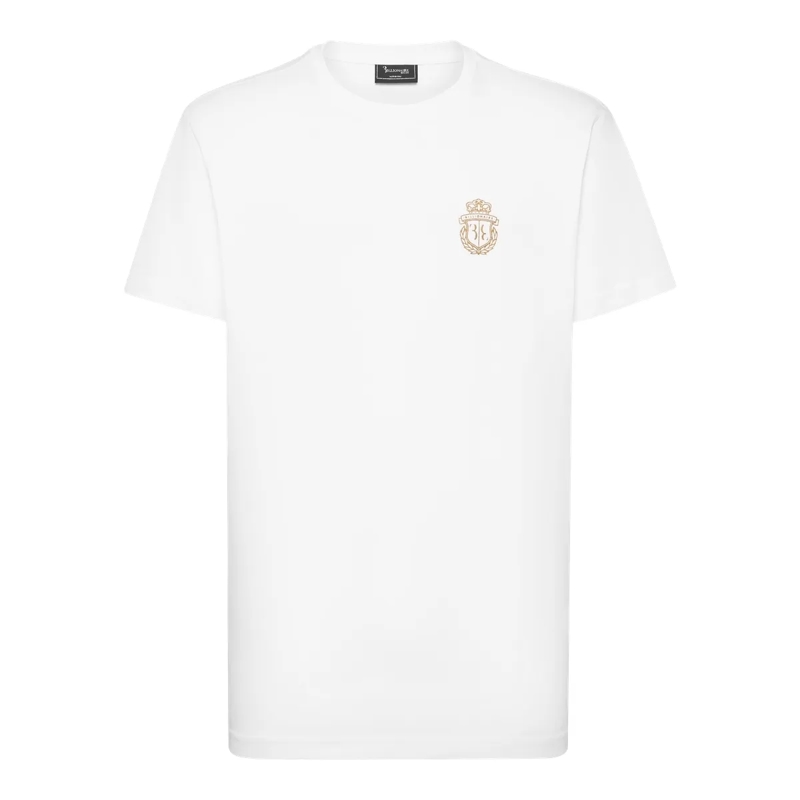 BILLIONAIRE T-Shirt T-Shirt Rundhalsausschnitt Ss Crest weiss
