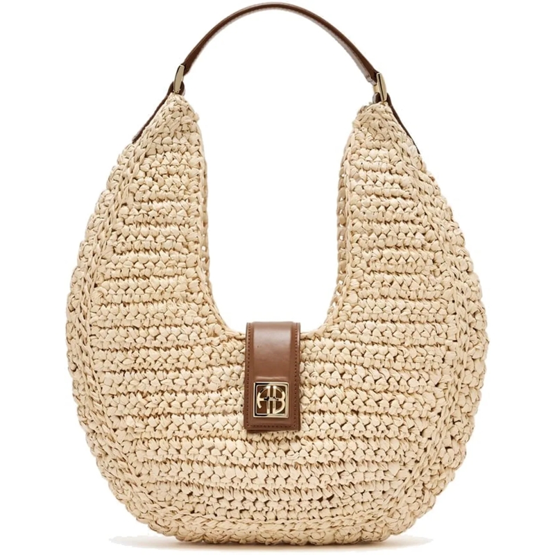 Anine Bing Tote tas beige raffia beige