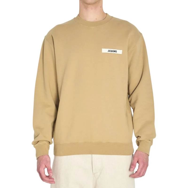 Jacquemus  Beige Crewneck Sweatshirt With Relaxed Fit And Sub Brown