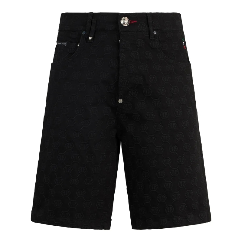 Philipp Plein Shorts Formentera Fit Shorts Embroidery Monogram schwarz