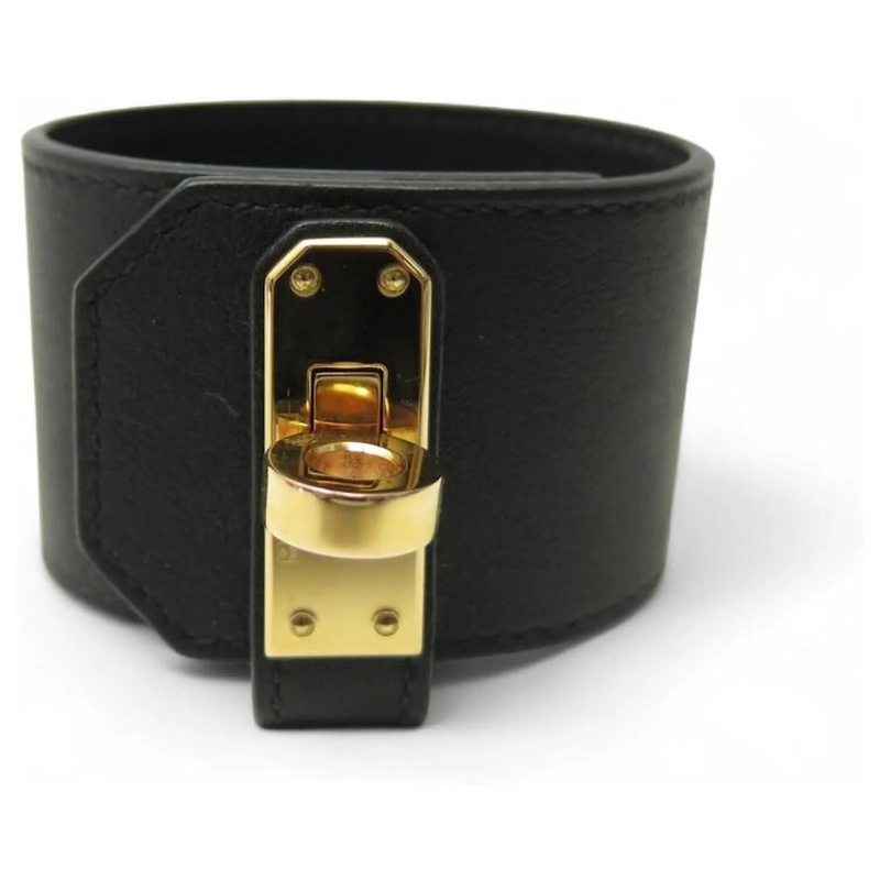 Hermès Armband HERMES KELLY TWIST GM T2 AUS SCHWARZEM LEDER MIT G schwarz