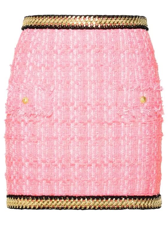 Balmain - Mini Skirt In Pink Cotton Blend - Größe 38 - pink