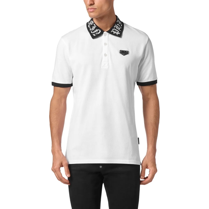Philipp Plein Top Poloshirt Gothic Plein weiss(Image 3)