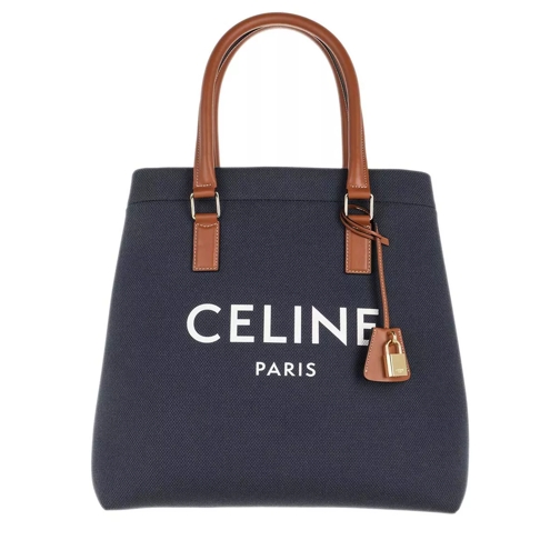 Celine New Horizontal Cabas Logo Tote Bag Blue Rymlig shoppingväska