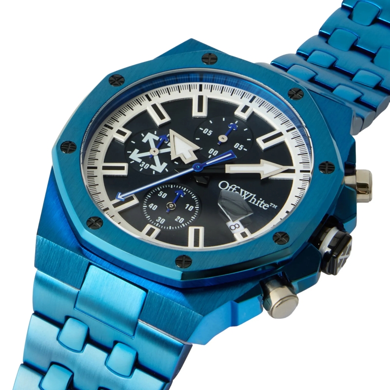 Off-White Quarzuhr Modisch, stylisch und immer im Trend - diese runde blau(Image 4)