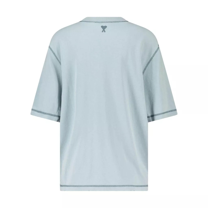 AMI Paris T-Shirt T-Shirt mit Logo-Stickerei Rosa(Image 2)