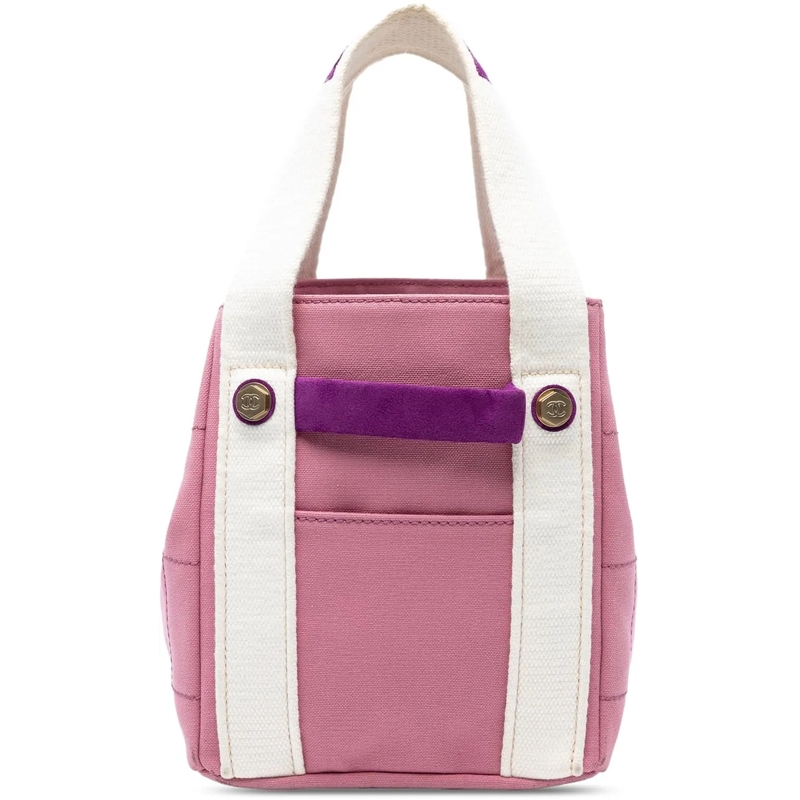 Chanel Shopper Canvas Square Stitch Tote rose