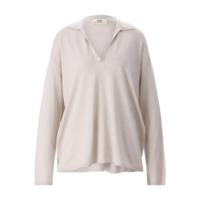 Sminfinity T-shirt Longsleeve aus Seide & Leinen beige