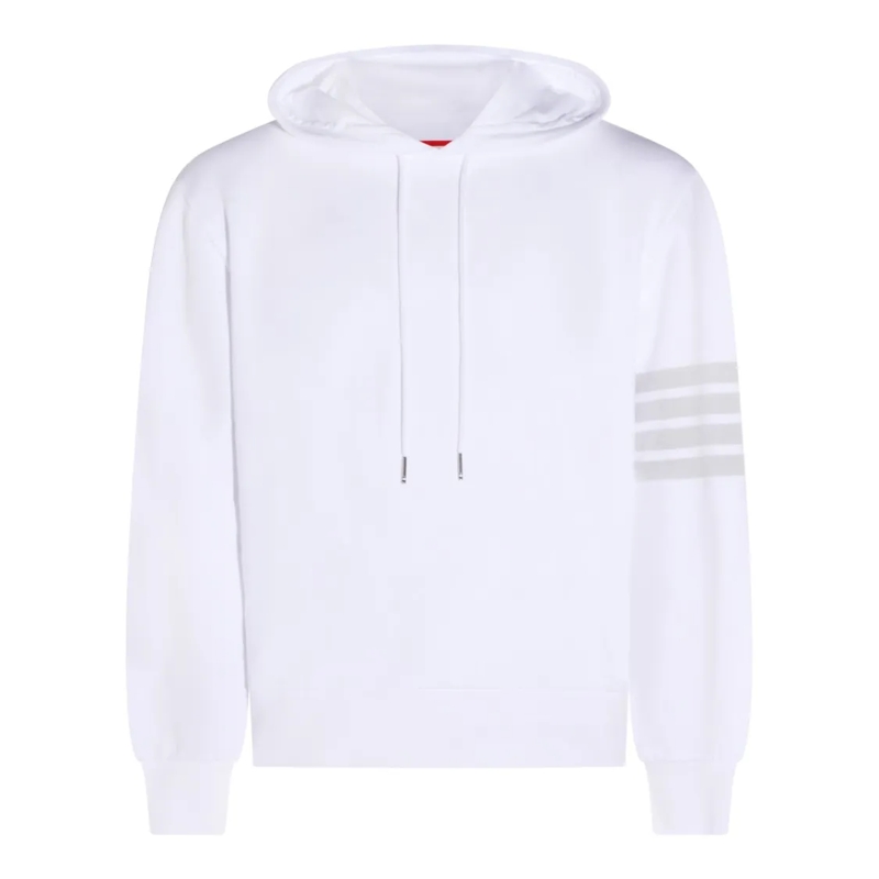 Thom Browne  White Hooded Sweatshirt White